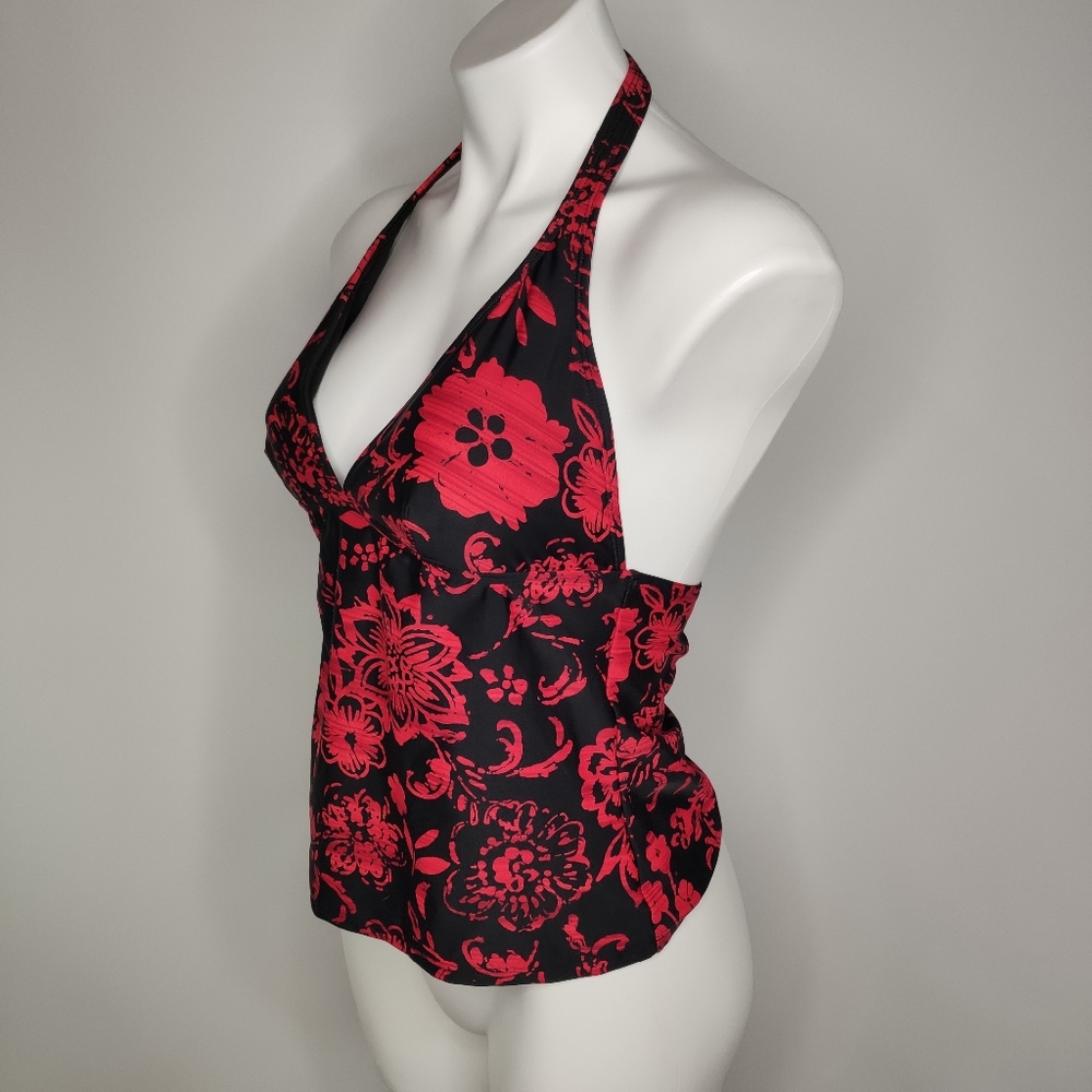 Cole of California Floral Halter Swim Top Size 10 - Picture 3 of 10